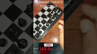 BLACK & WHITE CHESS GAME PLAYER | MAGNETIC CHESS BOARD | MUMMAS CHOICE | 9321113204