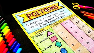 How to Make Polygons Chart Paper | Mathematics School Project work | Chart Paper Decoration Ideas