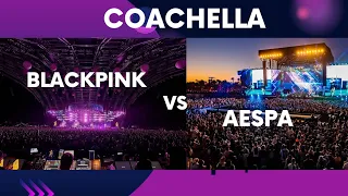 the crowd between AESPA and BLACKPINK at coachella