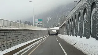 Cabin Truck View__Highway of Mont Blanc (Mont Blanc Tunnel full View) Chamonix--Courmayeur