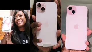 PINK IPHONE 15 PLUS UNBOXING