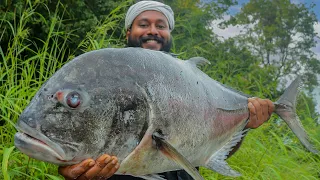 Giant Trevally Pickle | Fish Pickle Recipe | Easy Kerala Style Vatta Meen Achar | Fish Cutting Skill