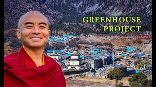 Yongey Mingyur Rinpoche on Greenhouse in Samagaun, Nubri Valley.