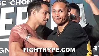 JOSE ZEPEDA STARES DOWN REGIS PROGRAIS DURING ROWDY FACE OFF; SIZE EACH OTHER UP & SHOW RESPECT