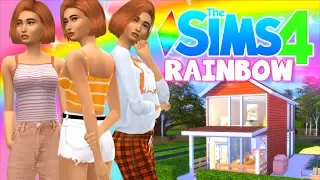 🧡 RAINBOW SIMS CAS Challenge! ORANGE outfits + tiny house!