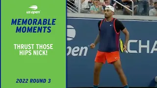 Hip Thrust Celebration from Kyrgios! | 2022 US Open Round 3