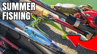 SUMMER BASS FISHING | Topwater, Worm, & Frog