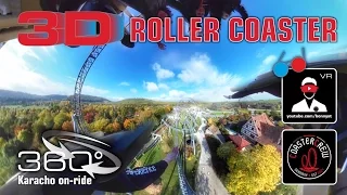 3D 360° Roller Coaster - Karacho Gerstlauer Launch Infinity Coaster - VR180 Experience POV on-ride