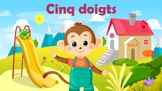 Cinq doigts - French Nursery Rhyme for kids and babies (with lyrics)