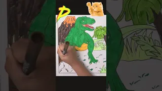 Dinosaur! Colouring dinosaur, #viral #kidsvideo #art #spiderman #drawing #kidslearning #hulk #artist