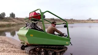 Sink or swim! Mini tracked ATV Pelec! Test drive and review.