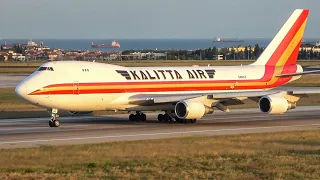 (4K) Incredible Kalitta 747 Departure during Golden Hour at Istanbul Ataturk airport!