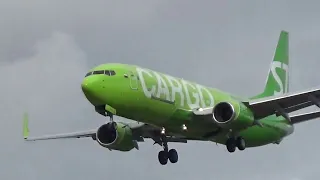 Plane Spotting 2021-London Heathrow Airport Runway 27R Arrivals including S7 Cargo Boeing 737