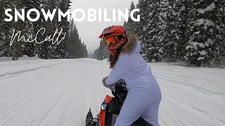 Snowmobiling to a secret spot!!