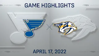 NHL Highlights | Blues vs. Predators - Apr 17, 2022