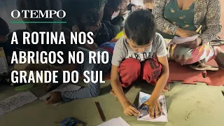 Repórter mostra rotina nos abrigos montados para receber vítimas das chuvas no Rio Grande do Sul