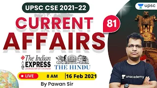 Current Affairs Today | Daily Current Affairs by Pawan Kumar Sir | 16 February 2021