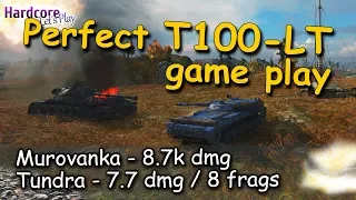 WOT: Perfect T-100 LT game play on Murovanka + awesome bonus game on Tundra, WORLD OF TANKS