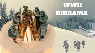 WW2 DIORAMA Amazing MiniArt German Soldiers Winter FLICKER CANDLE display 1:35 scale