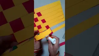 Paper Weaving|| paper mat for kids|paper craft| how to make origami paper mat#shorts.