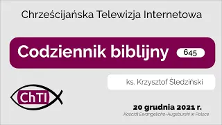 Codziennik biblijny, Słowo na dzień 20 grudnia 2021 r.