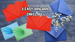 Beautiful PAPER ENVELOPE | Gift Idea | 3 Easy Origami Envelope | DIY Flower Envelope Making Ideas|