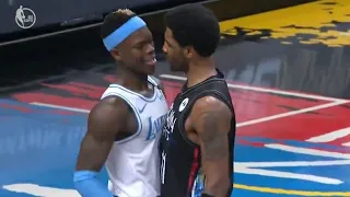 Dennis schroder and kyrie irving gets ejected after heated trash talk! Kyrie wanna fight ref