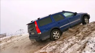 Volvo XC70 XC90 winter offroad. Volvo AWD uphill test. DDrive