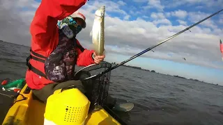 Pesca  laguna " Cuero del Zorro"  en kayak