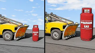 Vehicles VS Increasing Propane Tank in BeamNG drive