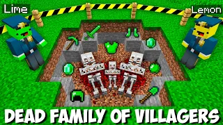 LEMON and LIME BECAME POLICEMEN and FOUND DEAD FAMILY OF VILLAGERS in Minecraft ! FAMILY MURDER !