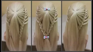 Быстрые прически для девочек и девушек.3 в 1.Легкое плетение.Fast hairstyles for girls 3 in 1.Easy!