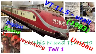 Teil 1: Digital Umbau eines "uralten" VT11 5 von Roco mit Märklin Sounddecoder mSD3