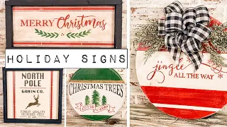 5 EASY DIY Christmas Signs - Wooden Holiday Signs - High-End Holiday Decor Ideas 2022