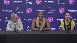 Indiana Fever — Christie Sides, Aliyah Boston, Caitlin Clark on media call before 2024 WNBA season