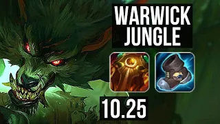 WARWICK vs LILLIA (JUNGLE) | 7/0/6, Rank 6 Warwick, Godlike, 300+ games | KR Master | v10.25