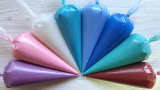 Making Crunchy Slime With Piping Bags | Pearl Powder Slime, ASMR Slime