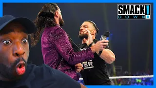 Roman Reigns and Seth Rollins face off before the Royal Rumble | FRIDAY NIGHT SMACKDOWN | REACTION