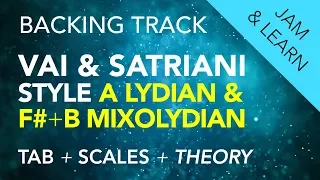 VAI & SATRIANI style Modulating Backing Track in F#/B Mixolydian & A Lydian