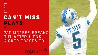 'LET'S GO!!' Pat McAfee FREAKS OUT After Lions Kicker Tosses TD!