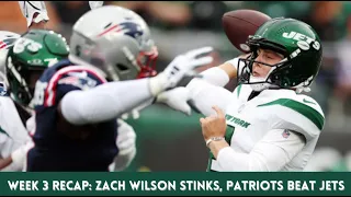 Zach Wilson stinks it up as Jets fall to Patriots in Week 3