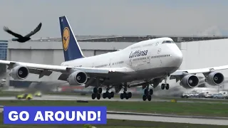 Lufthansa Boeing 747 GO AROUND at YVR