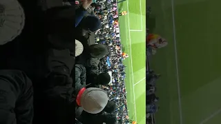 Inter Milan Internazionale ultras fans singing at anfield March 2022