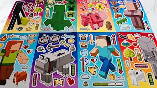 [ToyASMR] Decorate with Sticker Book Minecraft ✨ #paperdiy #asmr #minecraft