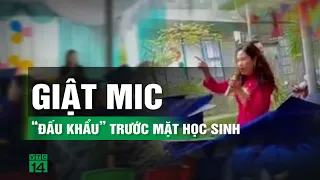 Hiệu trưởng giật mic, chỉ tay ngăn phụ huynh phát biểu trong lễ tổng kết | VTC14