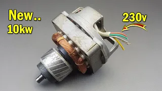 Turn fan Motor into10kw Generator Use Super Magnet - Make free electricity generator At Home