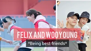 Felix and Wooyoung being bestfriends for 5 minutes straight