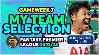 MY FPL TEAM SELECTION GAMEWEEK 7 | DOUBLE GAMEWEEK FEVER! | Fantasy Premier League Tips 2023/24