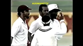 Malcolm Marshall sends Steve Waugh on his way for 90