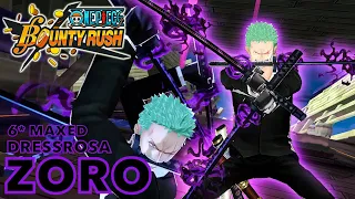 6* MAXED DRESSROSA ZORO SS League Gameplay 3 | One Piece Bounty Rush